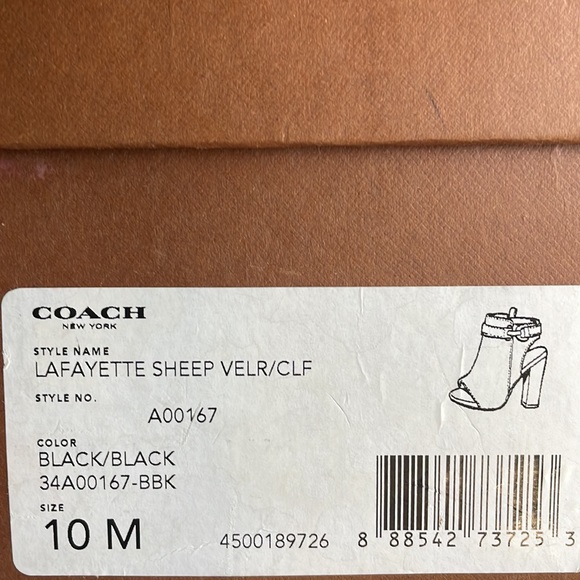 Coach Lafayette Sheep Ankle Boot in Black with Peeptoe #hostpick - Picture 8 of 8